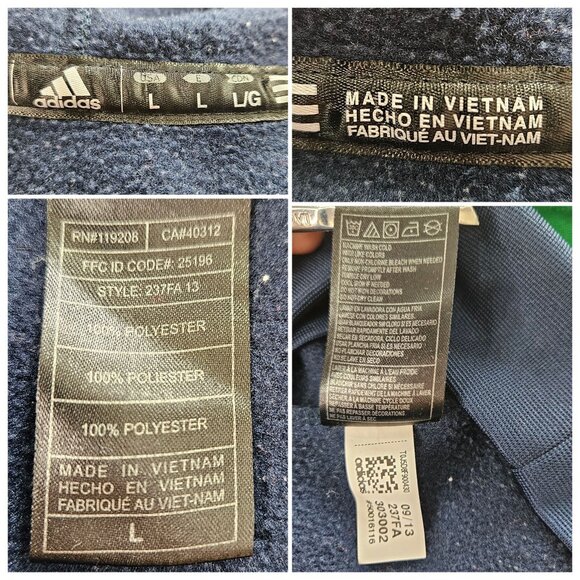 Men Track Jacket Addidas Notre Dame L Hooded Full Zip Fighting Irish Embroidered - Picture 7 of 8